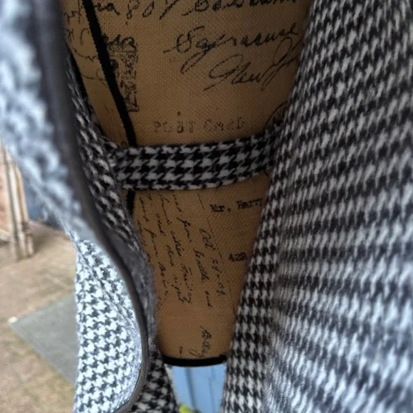 Black and White Houndstooth Wrap Poncho belted convertible soft - Picture 8 of 12